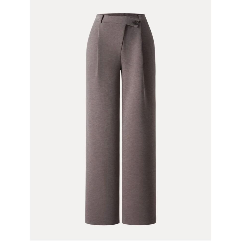 OGL Cozy Warm High Rise Slanted Fly Front Wide Leg Pants NWT SIZE M